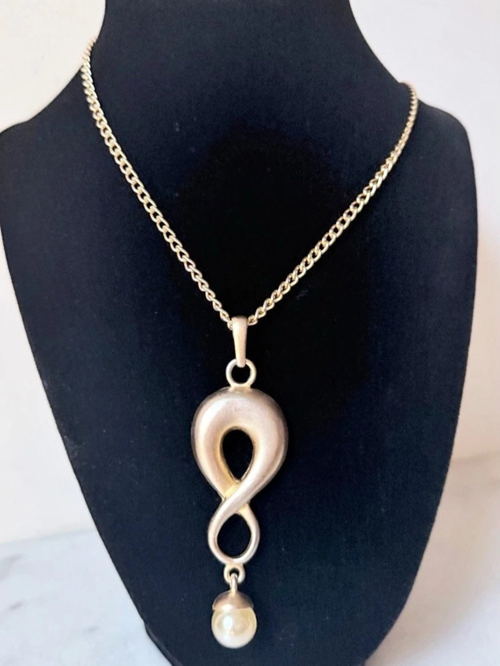 Casual corner long Gold-Tone Pendant pearl Necklace